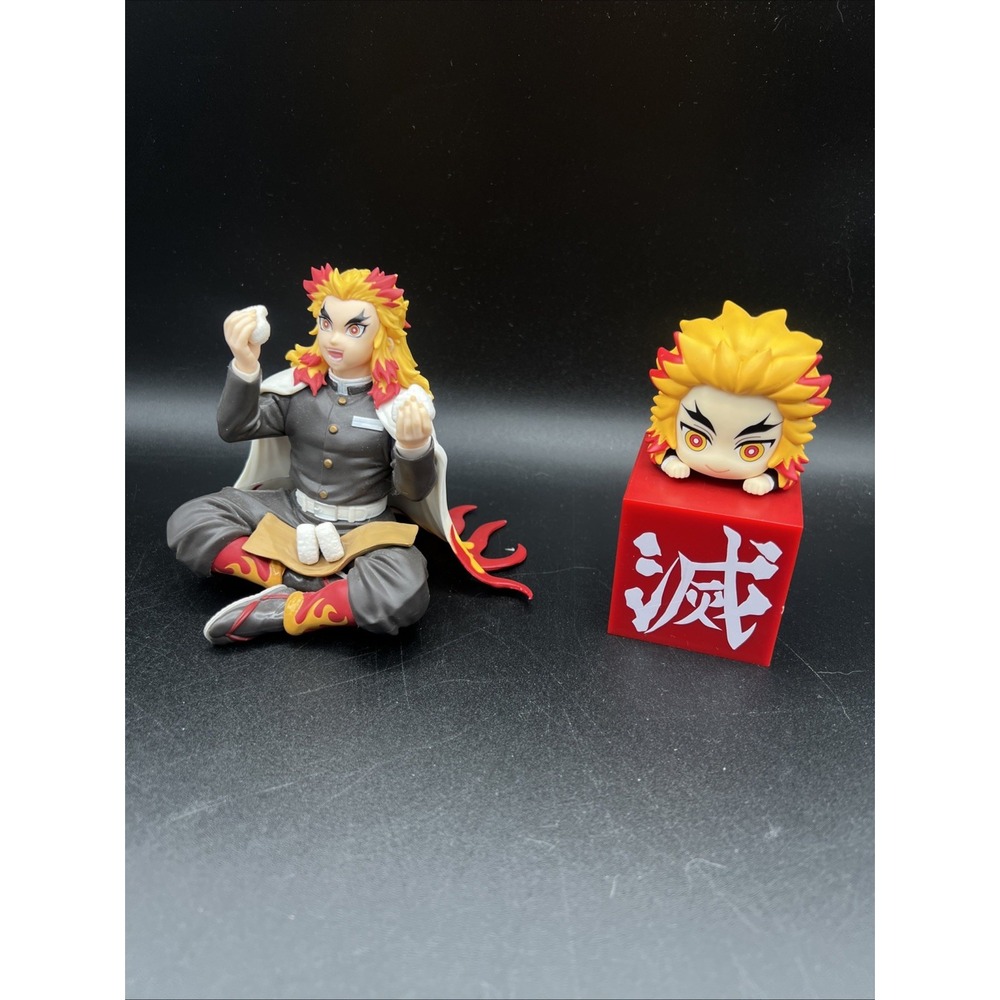 Lot Of 2 Demon Slayer Anime Action Figure Kyojuro Rengoku & Kimetsu No Yana